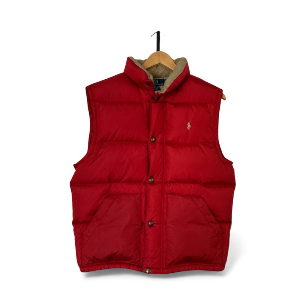 Polo Ralph Laure Puffer Vest Med Full Zip Snaps Winter Jacket